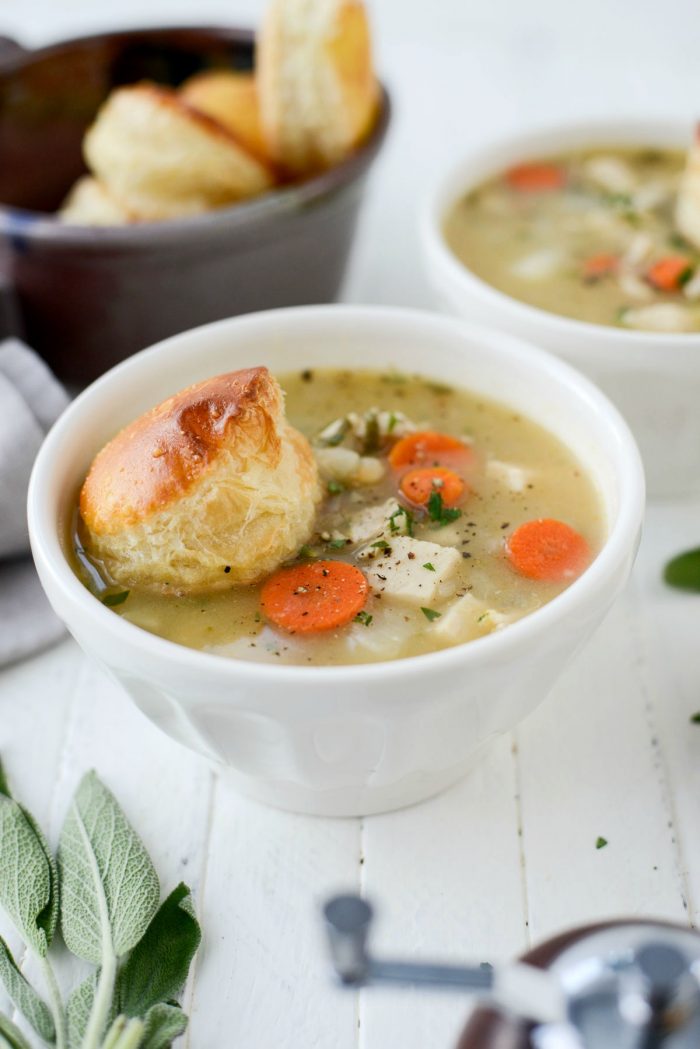 Homemade Turkey Pot Pie Soup l SimplyScratch.com #homemade #turkey #potpie #soup #leftover #fromscratch #thanksgiving #leftovers