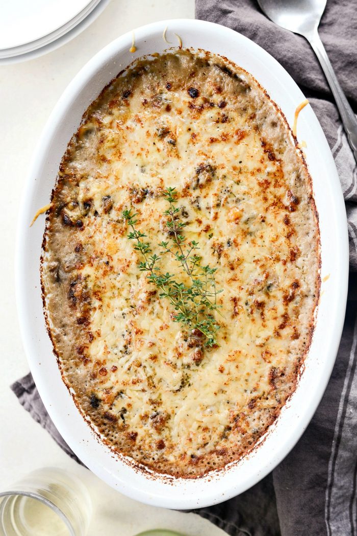 Mushroom Wild Rice Casserole l SimplyScratch.com #easy #homemade #mushroom #wildrice #casserole #nocannedsoup #fromscratch #thanksgiving #holiday #recipe