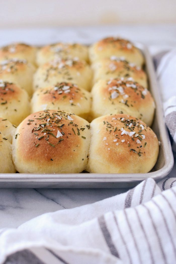 Sea Salt Rosemary Dinner Rolls l SimplyScratch.com #homemade #fromscratch #easy #dinner #rolls #thanksgiving #holiday #christmas #bread