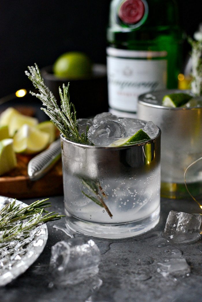 Classic Gin and Tonic l SimplyScratch.com #gin #tonic #lime #sugared #rosemary #adult #beverage #alcoholic #drink #holiday