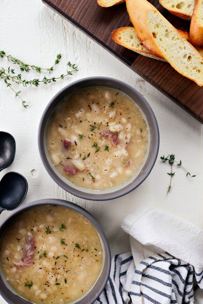 White Bean and Ham Soup l SimplyScratch.com #leftover #ham #hambone #soup #whitebean #bean #homemade #fromscratch