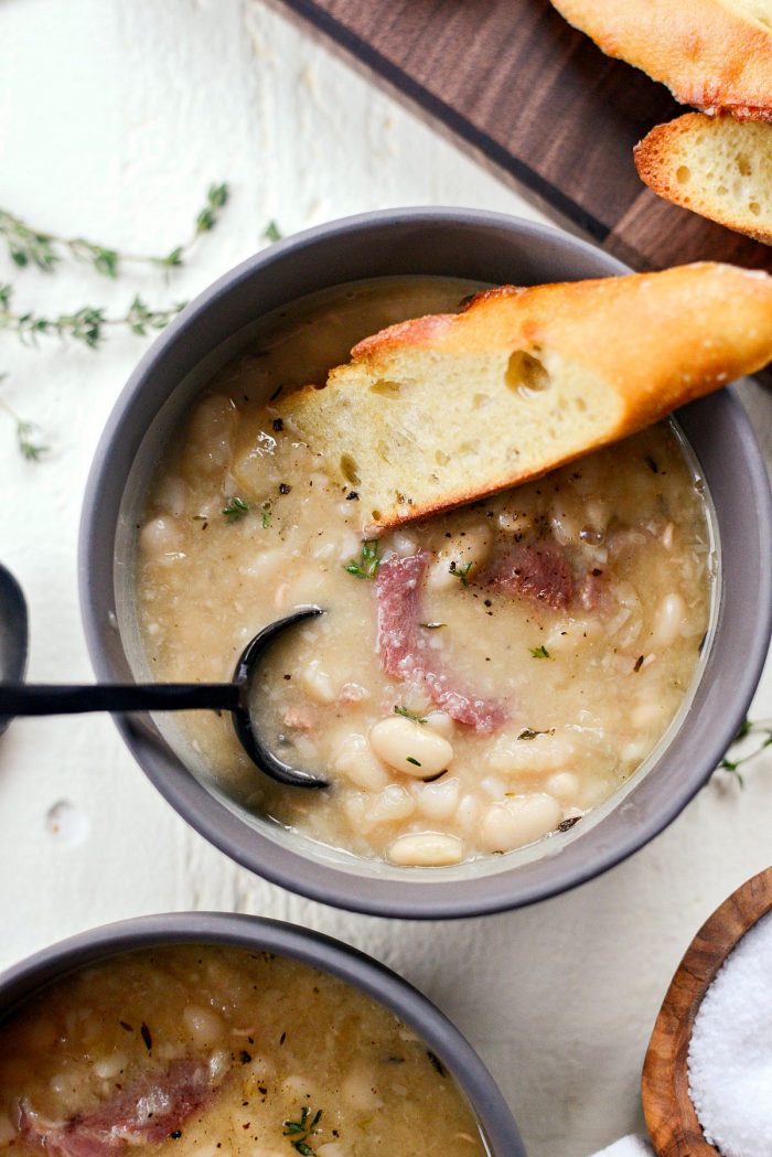 White Bean and Ham Soup l SimplyScratch.com #leftover #ham #hambone #soup #whitebean #bean #homemade #fromscratch