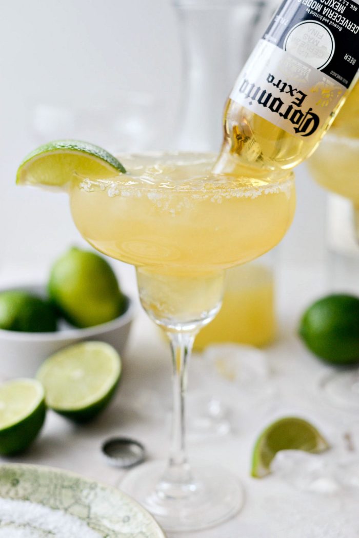 Beergaritas l SimplyScratch.com #gameday #beermargarita #coronita #adultbeverage #alcholicdrink #drink #beverage