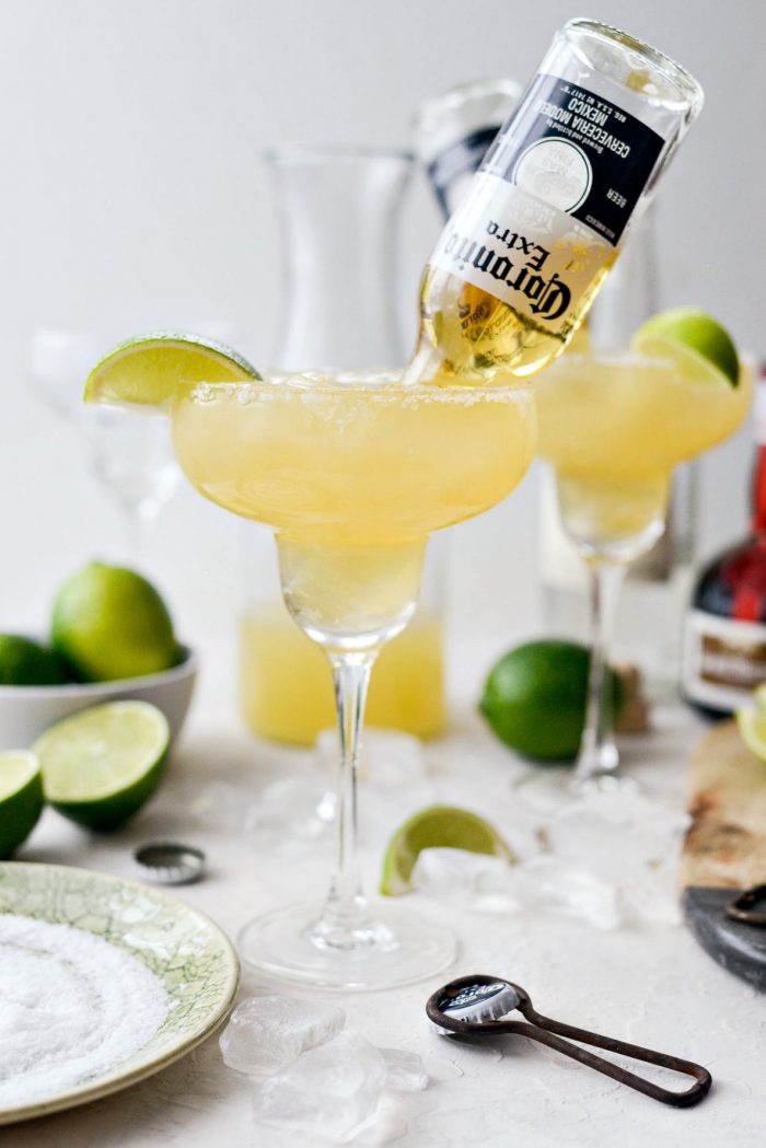 Beergaritas l SimplyScratch.com #gameday #beermargarita #coronita #adultbeverage #alcholicdrink #drink #beverage