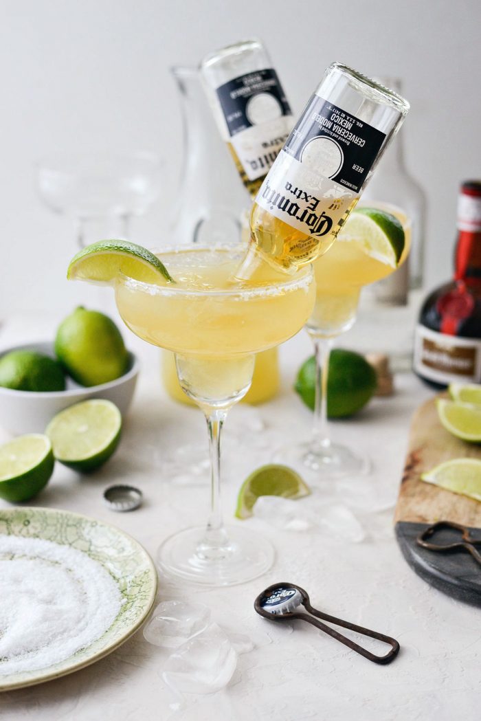 Beergaritas l SimplyScratch.com #gameday #beermargarita #coronita #adultbeverage #alcholicdrink #drink #beverage