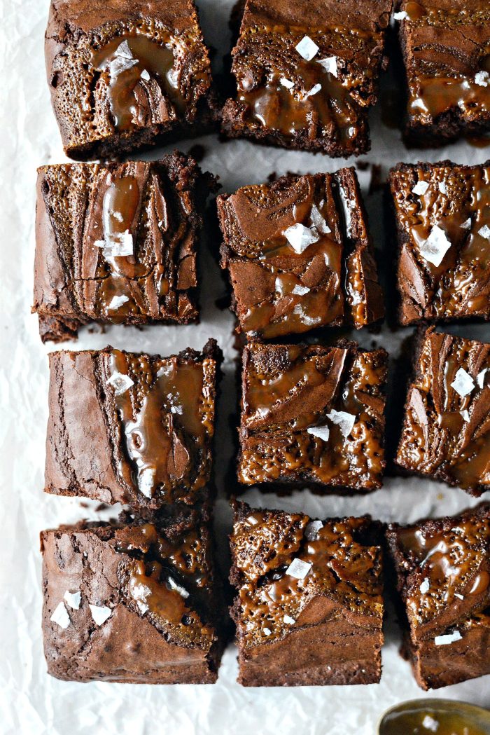 Sea Salt Caramel Espresso Brownies l SimplyScratch.com #seasalt #caramel #espresso #brownies #homemade #fromscratch #chocolate