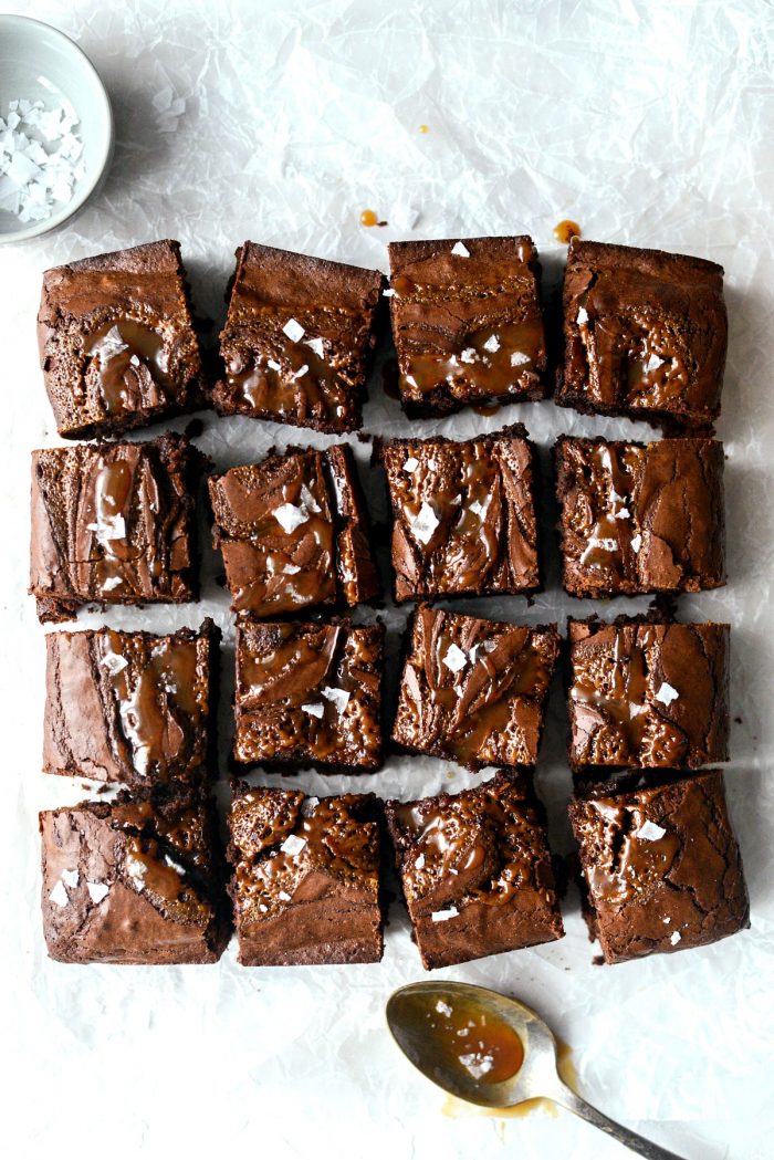 Sea Salt Caramel Espresso Brownies l SimplyScratch.com #seasalt #caramel #espresso #brownies #homemade #fromscratch #chocolate