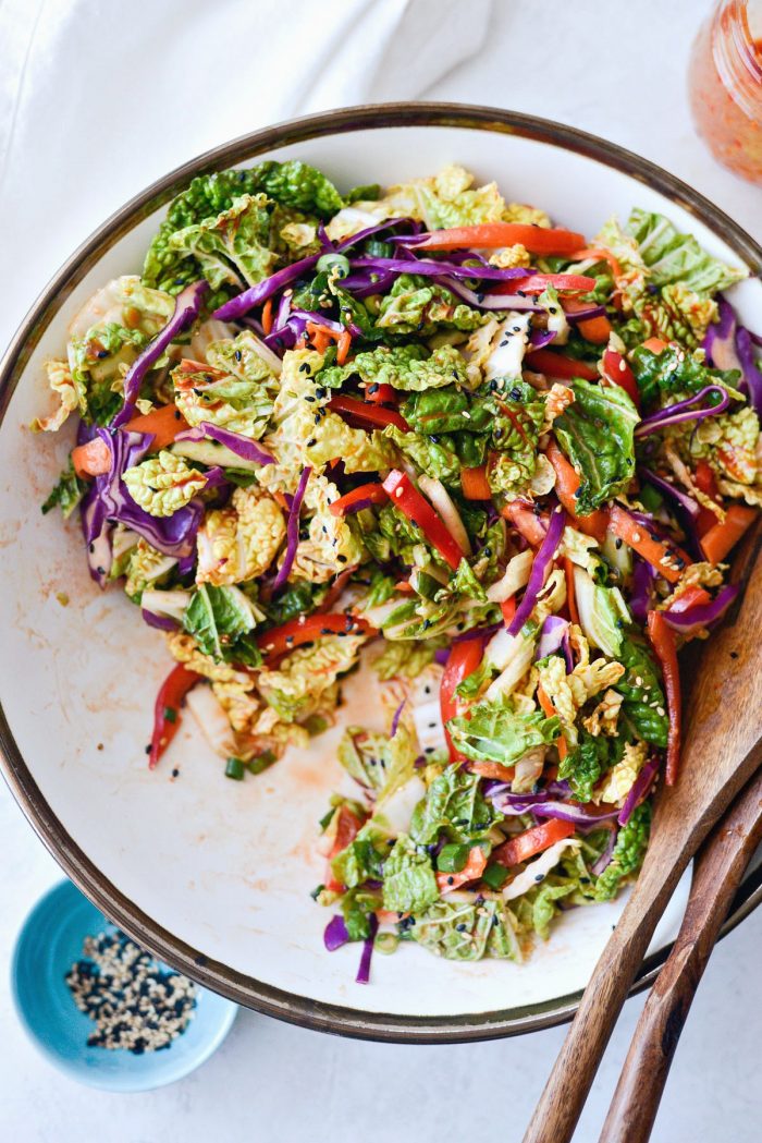 Spicy KoreanVegetable Slaw l SimplyScratch.com #korean #spicy #ginger #carrot #slaw #healthy