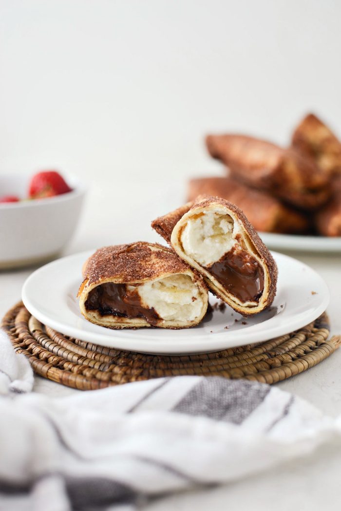 Air Fryer Cheesecake Chimichangas l SimplyScratch.com #airfryer #airfried #airfry #recipe #cheesecake #chimichanga #easy