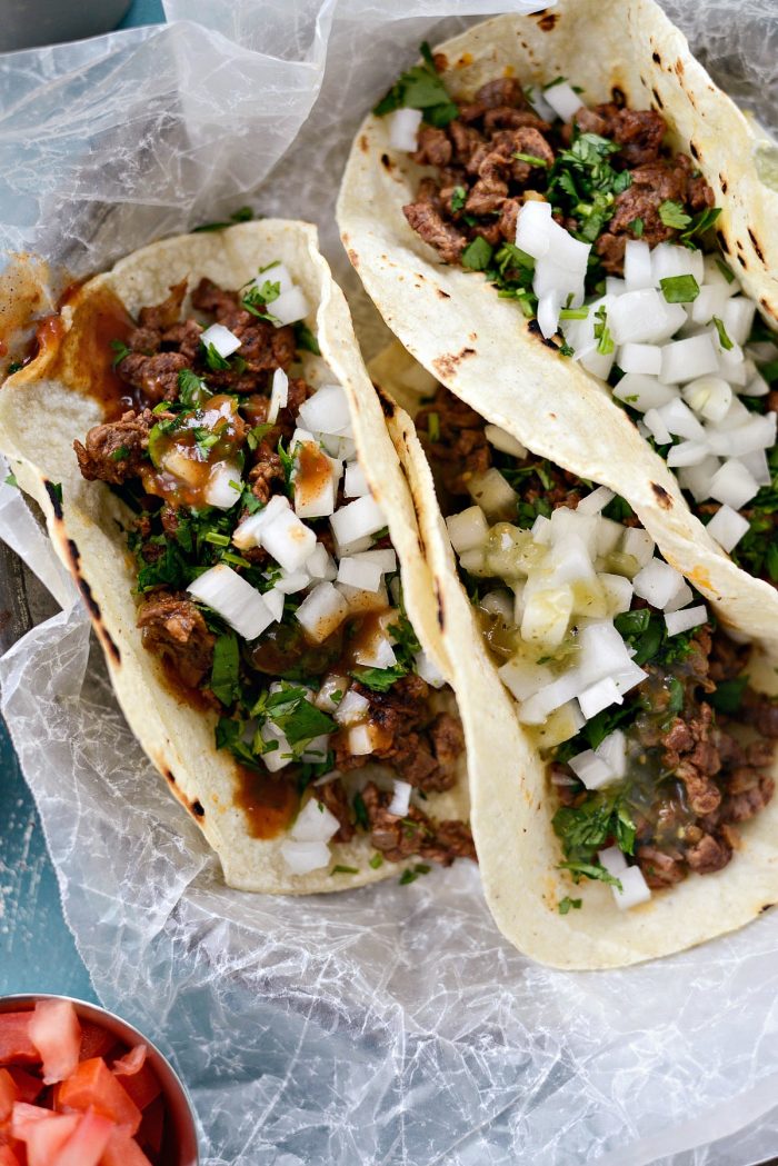 Easy Beef Street Tacos l SimplyScratch.com #beef #steak #streettaco #taco #tacotuesday #corntaco