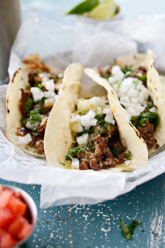 Easy Beef Street Tacos l SimplyScratch.com #beef #steak #streettaco #taco #tacotuesday #corntaco