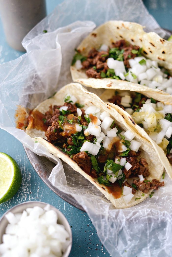 Easy Beef Street Tacos l SimplyScratch.com #beef #steak #streettaco #taco #tacotuesday #corntaco