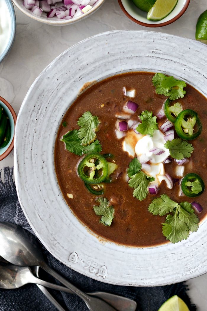 Vegetarian Black Bean Soup l SimplyScratch.com #vegetarian #healthy #blackbean #soup #light #beansoup #homemade #fromscratch