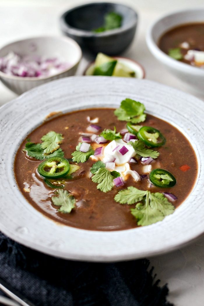 Vegetarian Black Bean Soup l SimplyScratch.com #vegetarian #healthy #blackbean #soup #light #beansoup #homemade #fromscratch