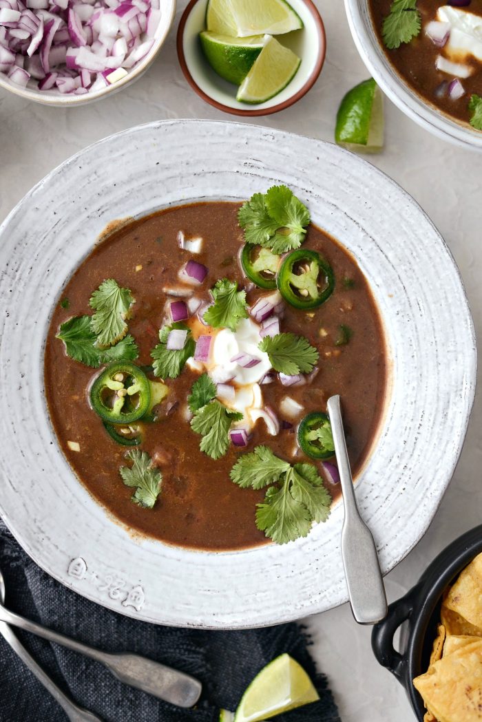 Vegetarian Black Bean Soup l SimplyScratch.com #vegetarian #healthy #blackbean #soup #light #beansoup #homemade #fromscratch