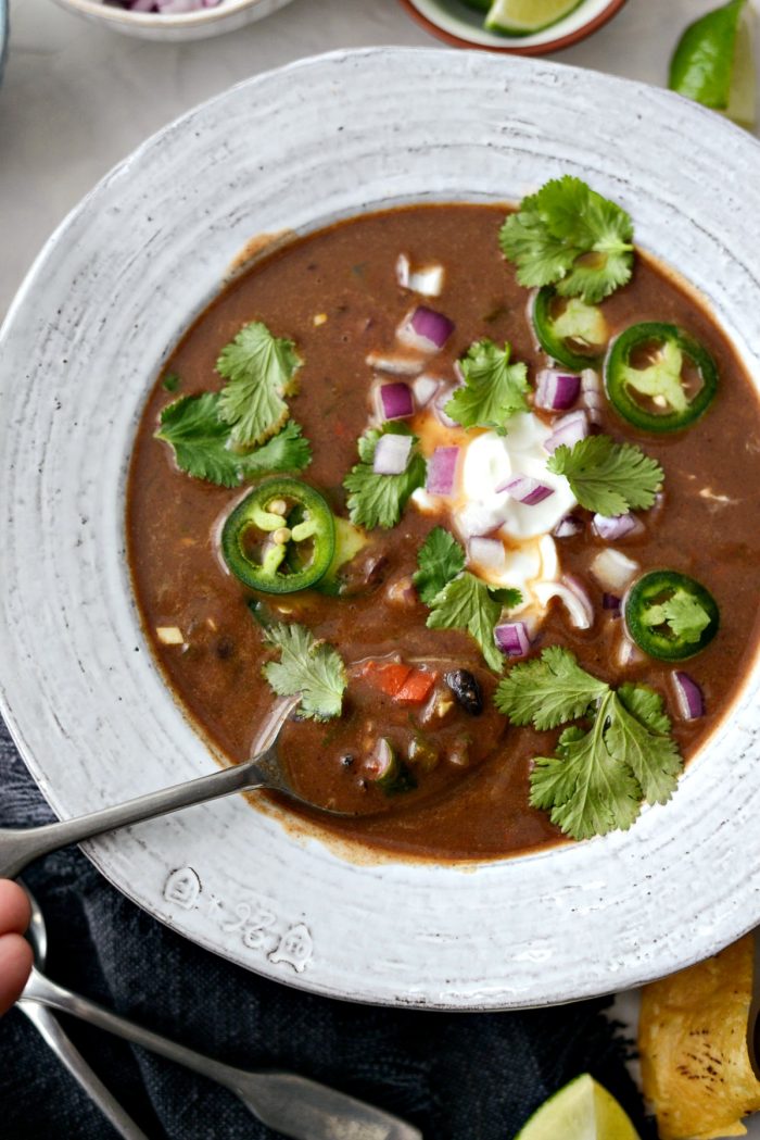 Vegetarian Black Bean Soup l SimplyScratch.com #vegetarian #healthy #blackbean #soup #light #beansoup #homemade #fromscratch