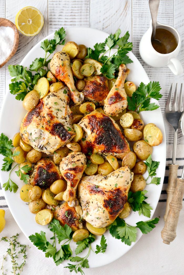 Buttermilk Roasted Chicken Dinner l SimplyScratch.com #buttermilk #roasted #chicken #marinade #dinner #recipe