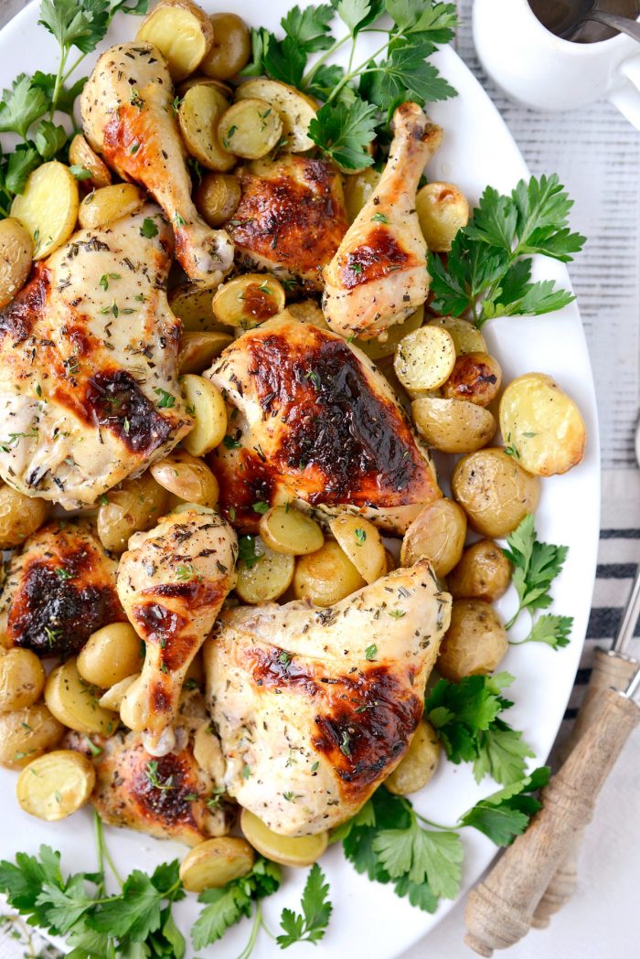 Buttermilk Roasted Chicken Dinner l SimplyScratch.com #buttermilk #roasted #chicken #marinade #dinner #recipe