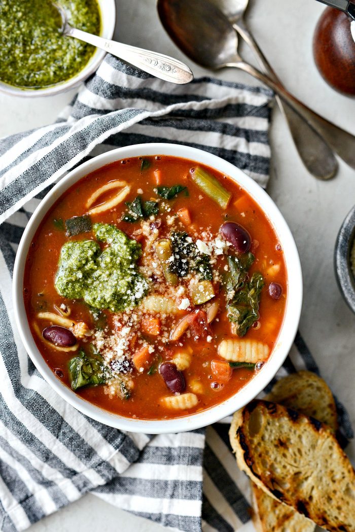 Classic Minestrone Soup l SimplyScratch.com #soup #minestrone #vegetables #onepot #bowlof soup