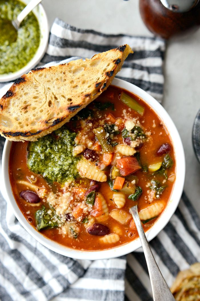 Classic Minestrone Soup l SimplyScratch.com #soup #minestrone #vegetables #onepot #bowlof soup