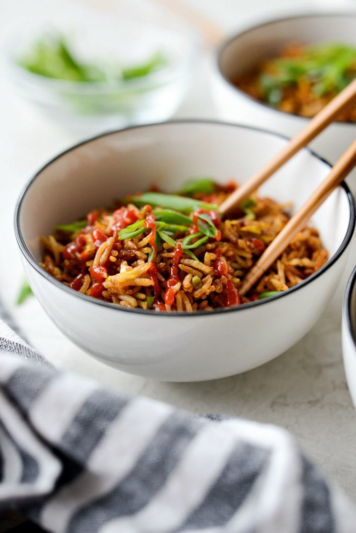 Easy Fried Rice l SimplyScratch.com #easy #friedrice #rice #homemade #fromscratch #sidedish #chinese