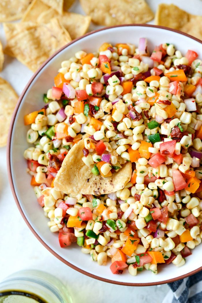 Smoky Chipotle Corn Salsa l SimplyScratch.com #chipotle #corn #salsa #appetizer #snack 