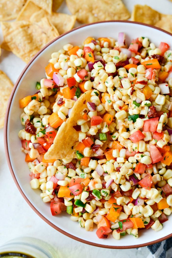 Smoky Chipotle Corn Salsa l SimplyScratch.com #chipotle #corn #salsa #appetizer #snack 