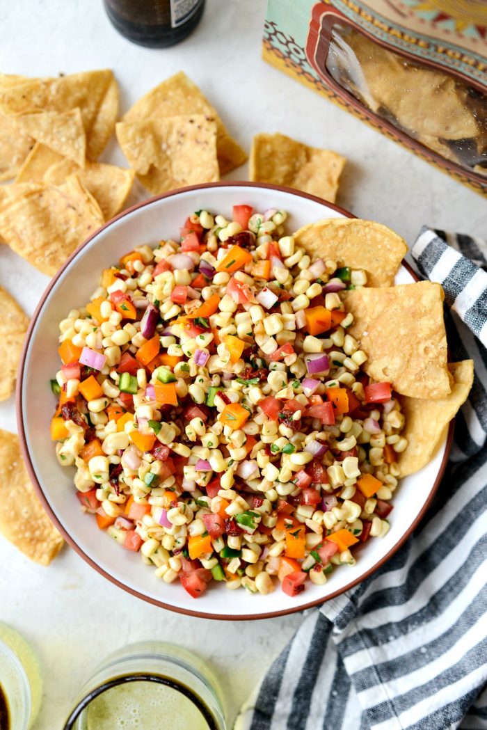 Smoky Chipotle Corn Salsa l SimplyScratch.com #chipotle #corn #salsa #appetizer #snack 