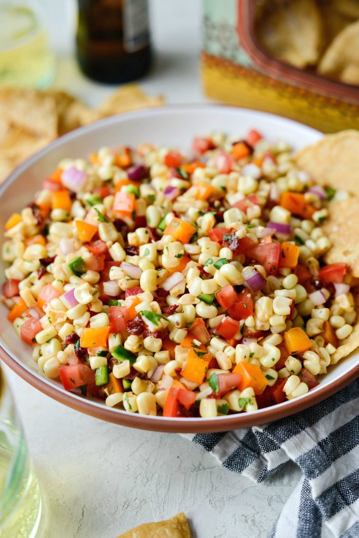 Smoky Chipotle Corn Salsa l SimplyScratch.com #chipotle #corn #salsa #appetizer #snack 