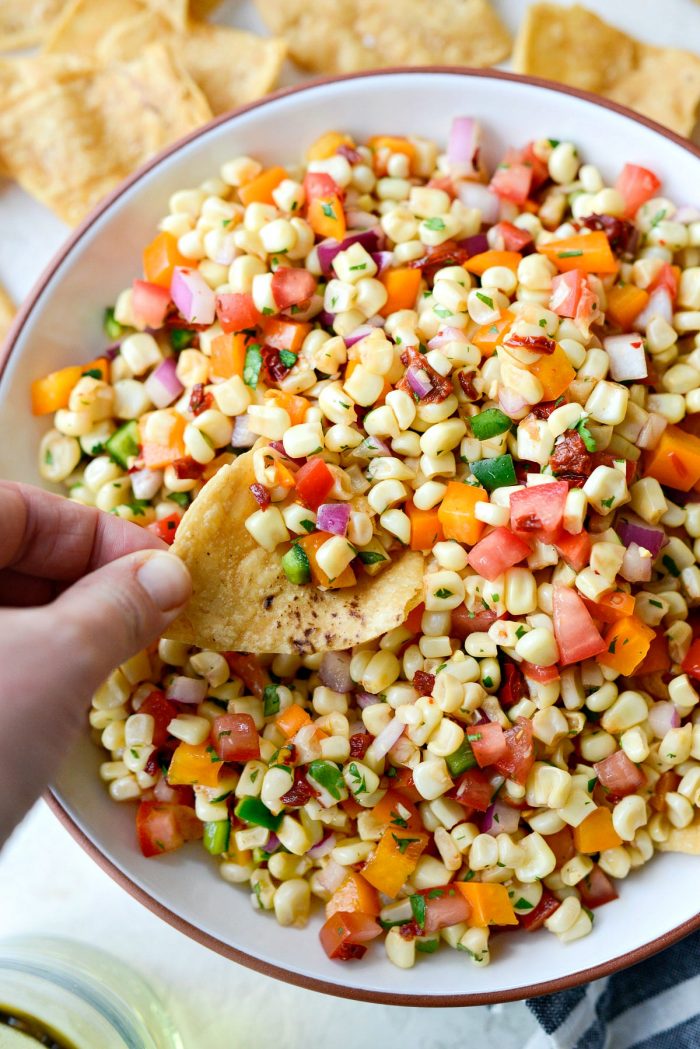 Smoky Chipotle Corn Salsa l SimplyScratch.com #chipotle #corn #salsa #appetizer #snack 