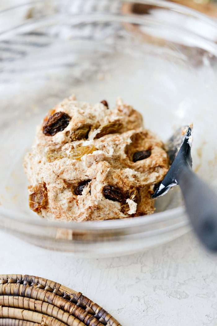 stir raisins into dough.