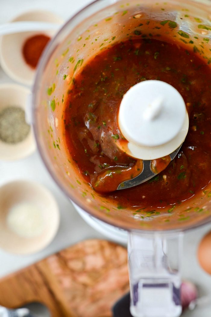 basil ketchup in mini food processor