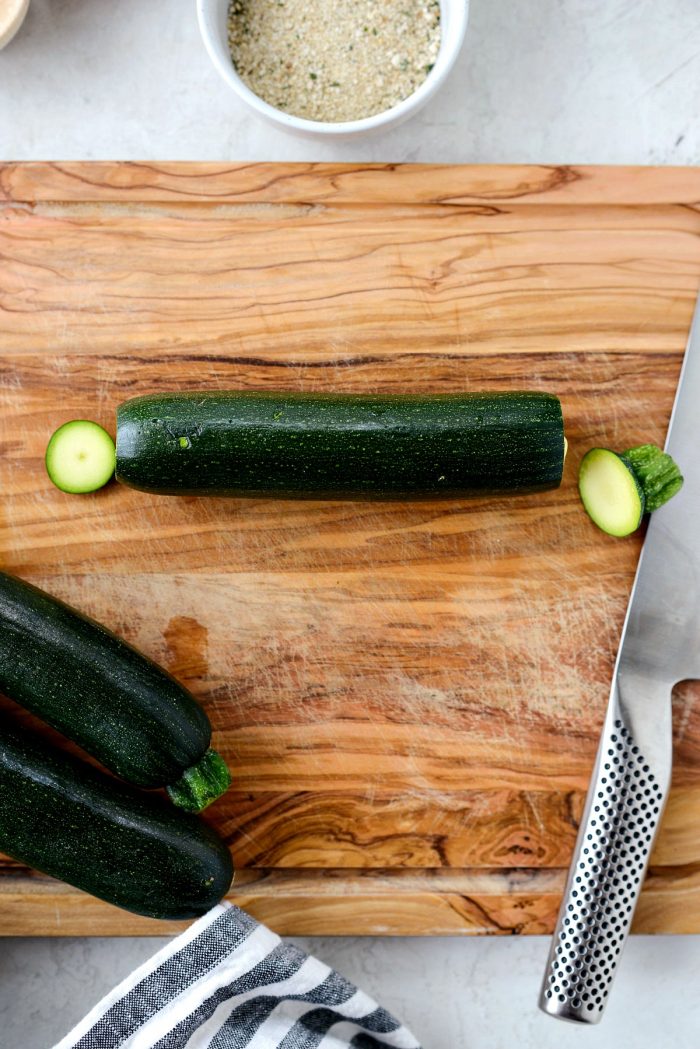 ends trimmed off of zucchini