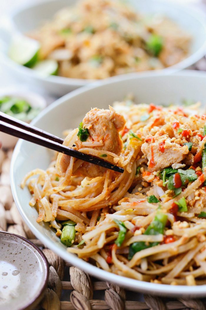 Easy Chicken Pad Thai l SimplyScratch.com #homemade #padthai #chicken #noodles #stirfry #easy #dinner #recipe