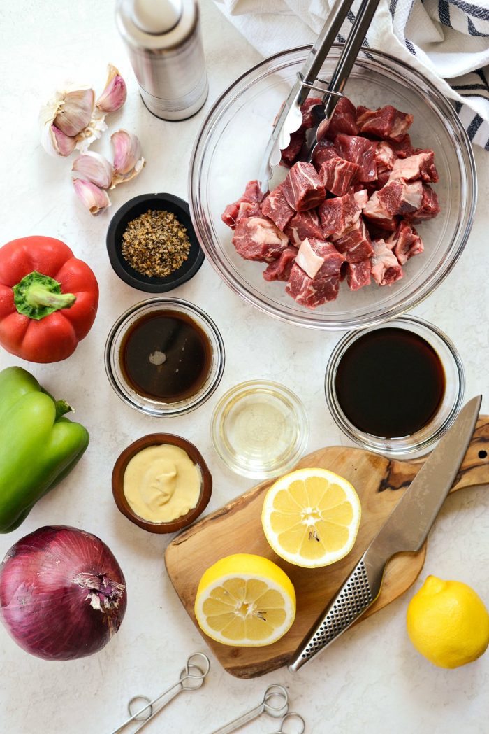 grilled marinated steak kebabs ingredients