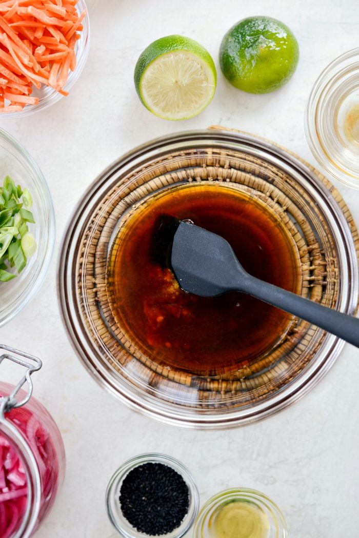 top down shot of marinade/sauce