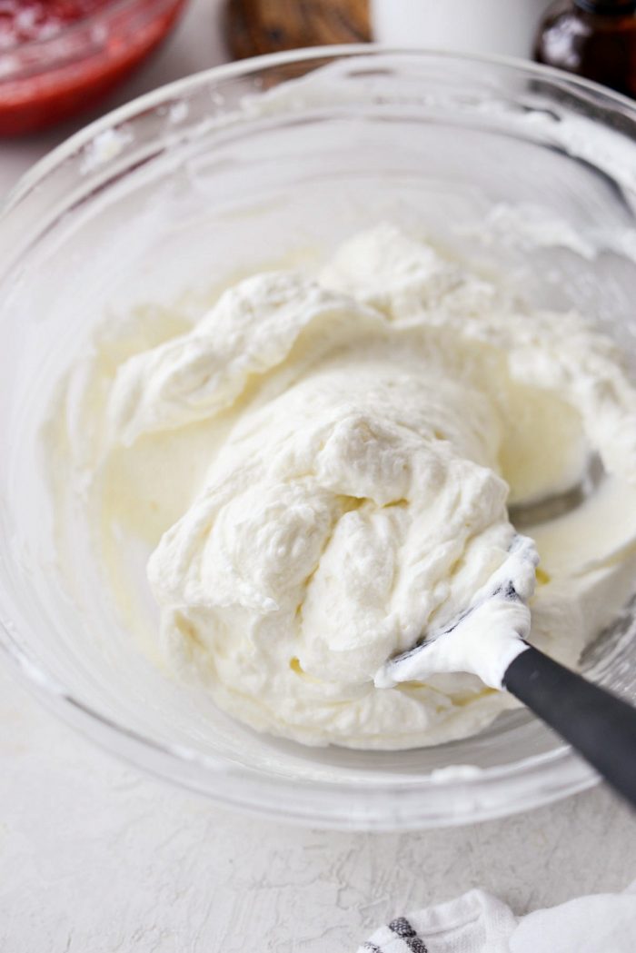 bowl of whipped cream cheese mixture.