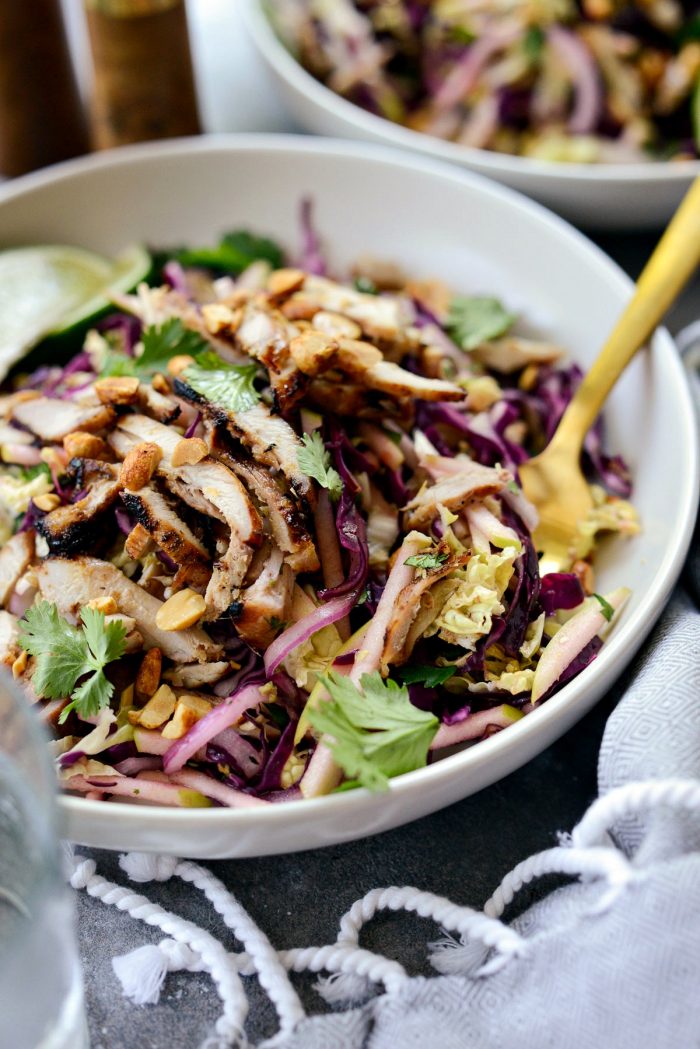 Grilled Thai Chicken Salad forkful.