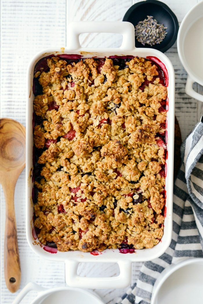 Berry Crisp baked and cooled