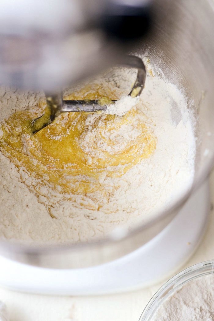 add dry ingredients to batter.