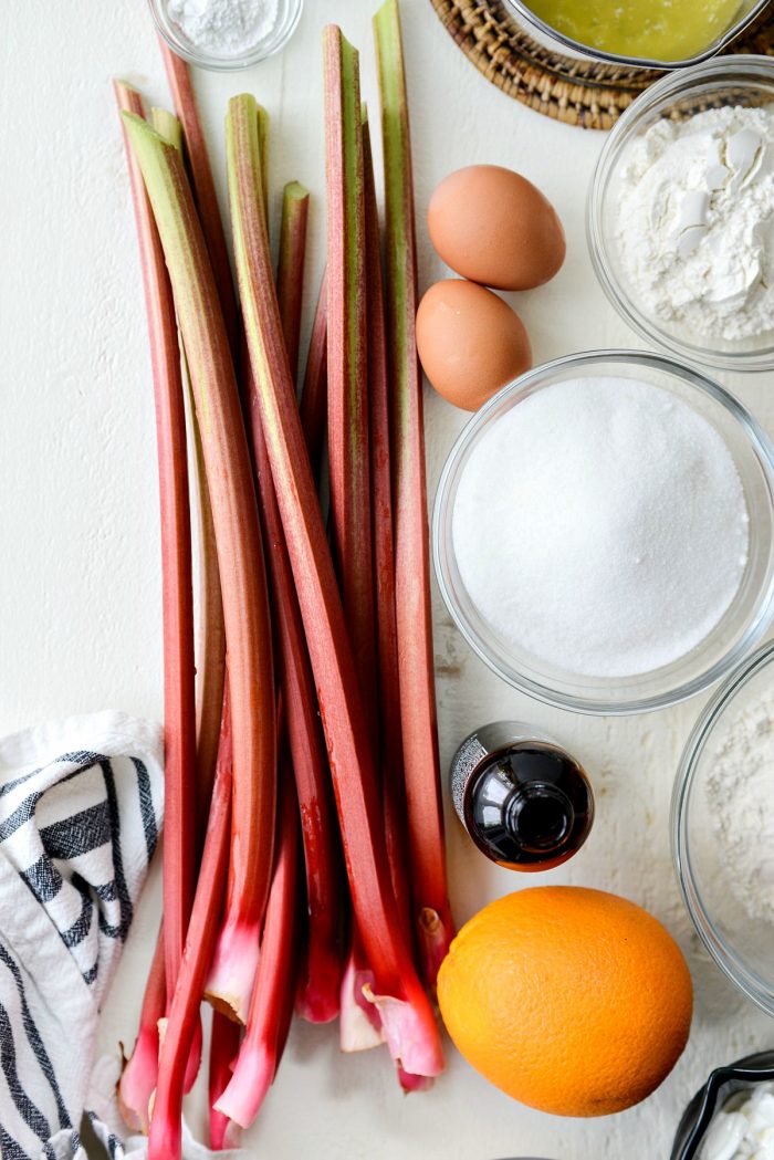 rhubarb on white background 