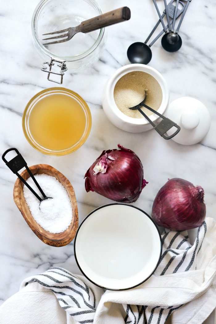 ingredients for quick pickled red onions