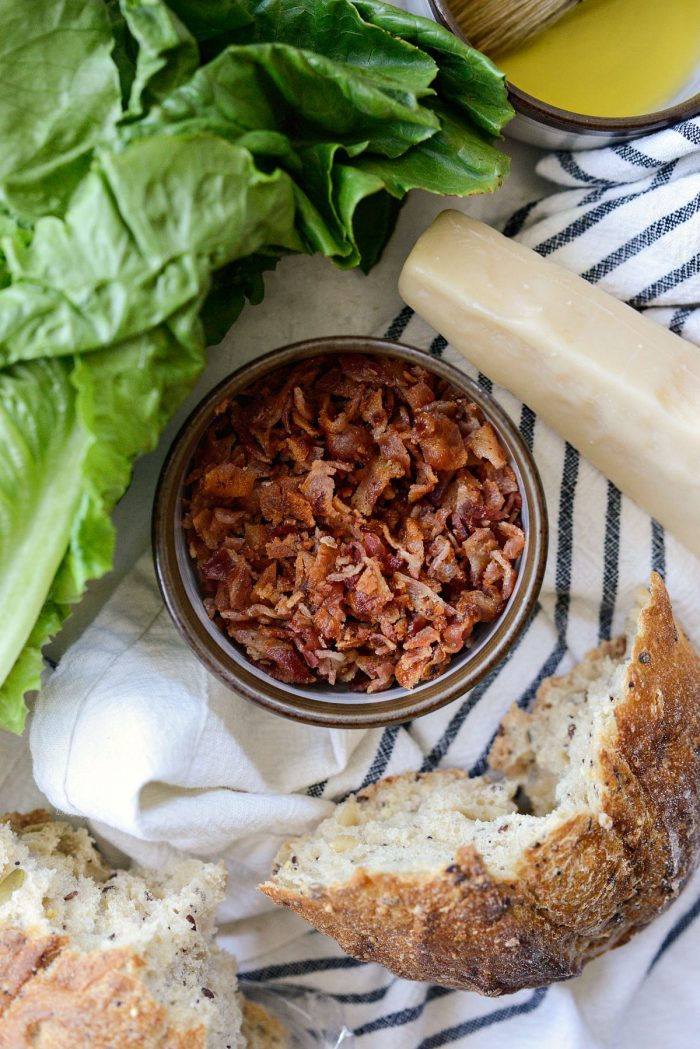 crumbled bacon in a bowl