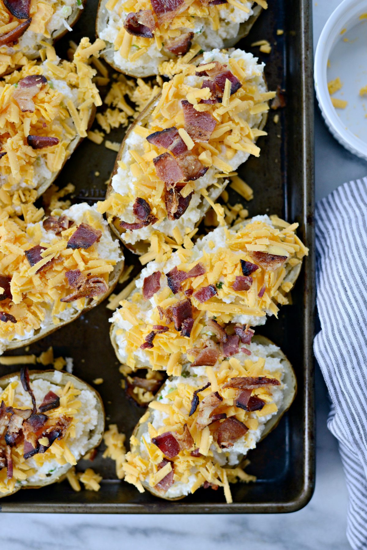 top with bacon pieces.