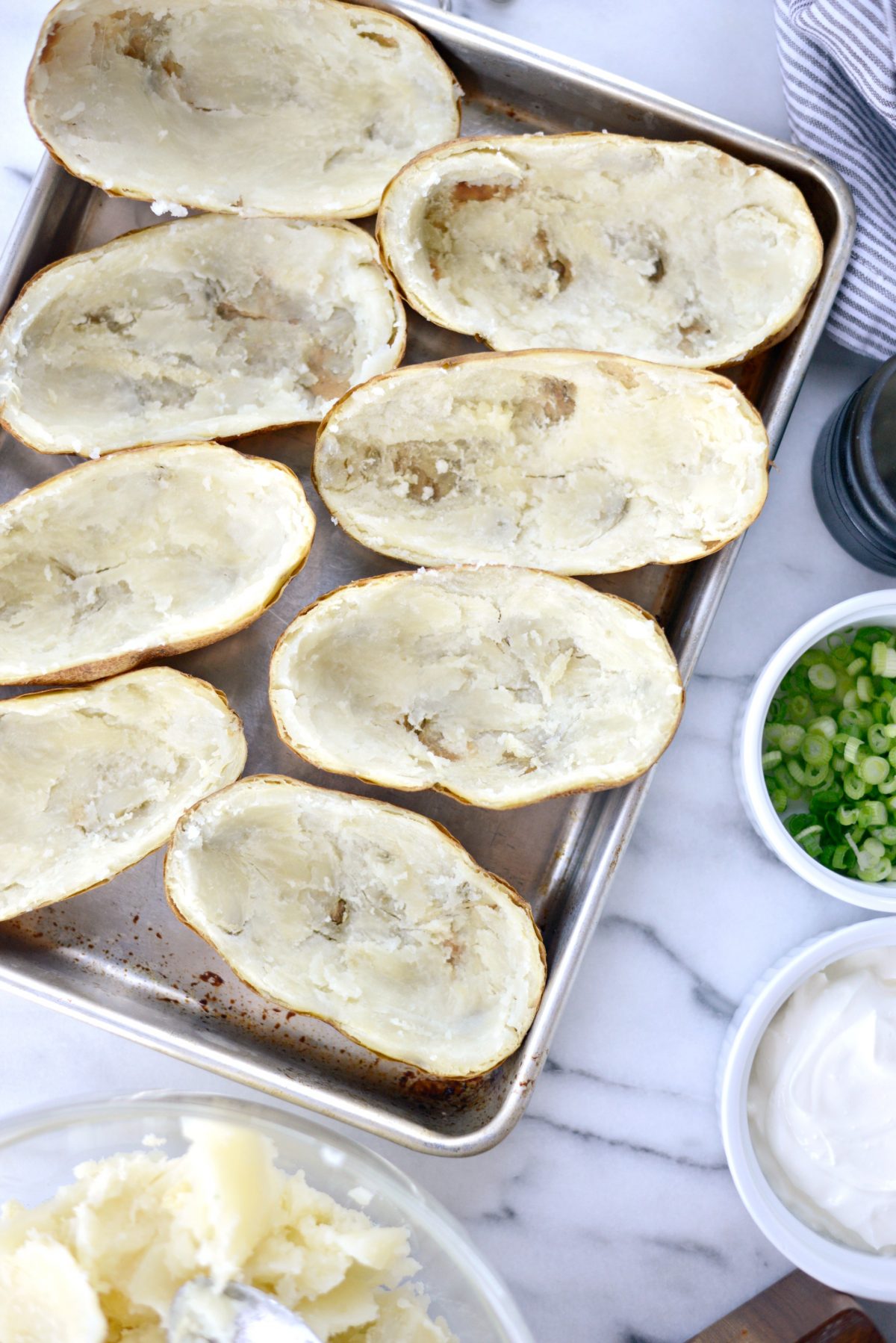 hollowed potato skins