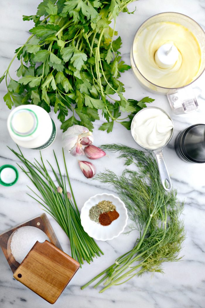 Ingredients for Buttermilk Ranch Dressing