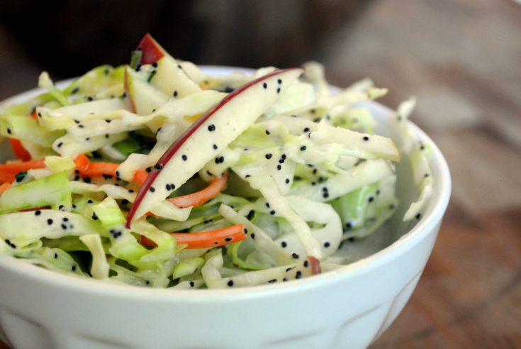 Apple Cabbage Slaw with Creamy Poppy Seed Dressing