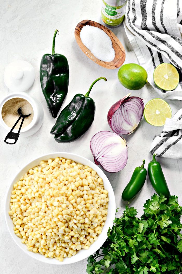 ingredients for Chipotle's Sweet Corn Salsa