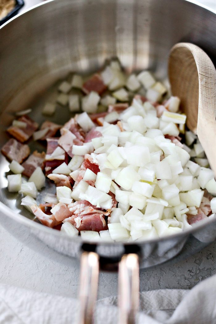 sauté onion with bacon