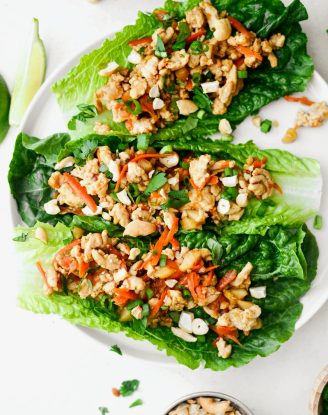 Ginger Cashew Turkey Lettuce Wraps